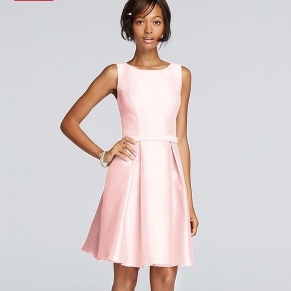 David's Bridal Black Bridesmaid Prom Sleeveless Dress Size‎ 6 NWT - Picture 2 of 16